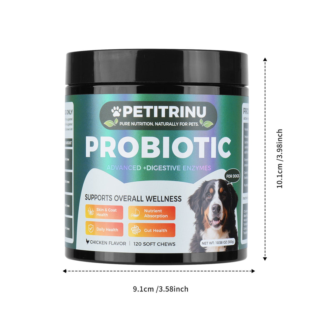 Comprehensive Dog Probiotic & Digestive Enzymes Supplement, 120 Soft
