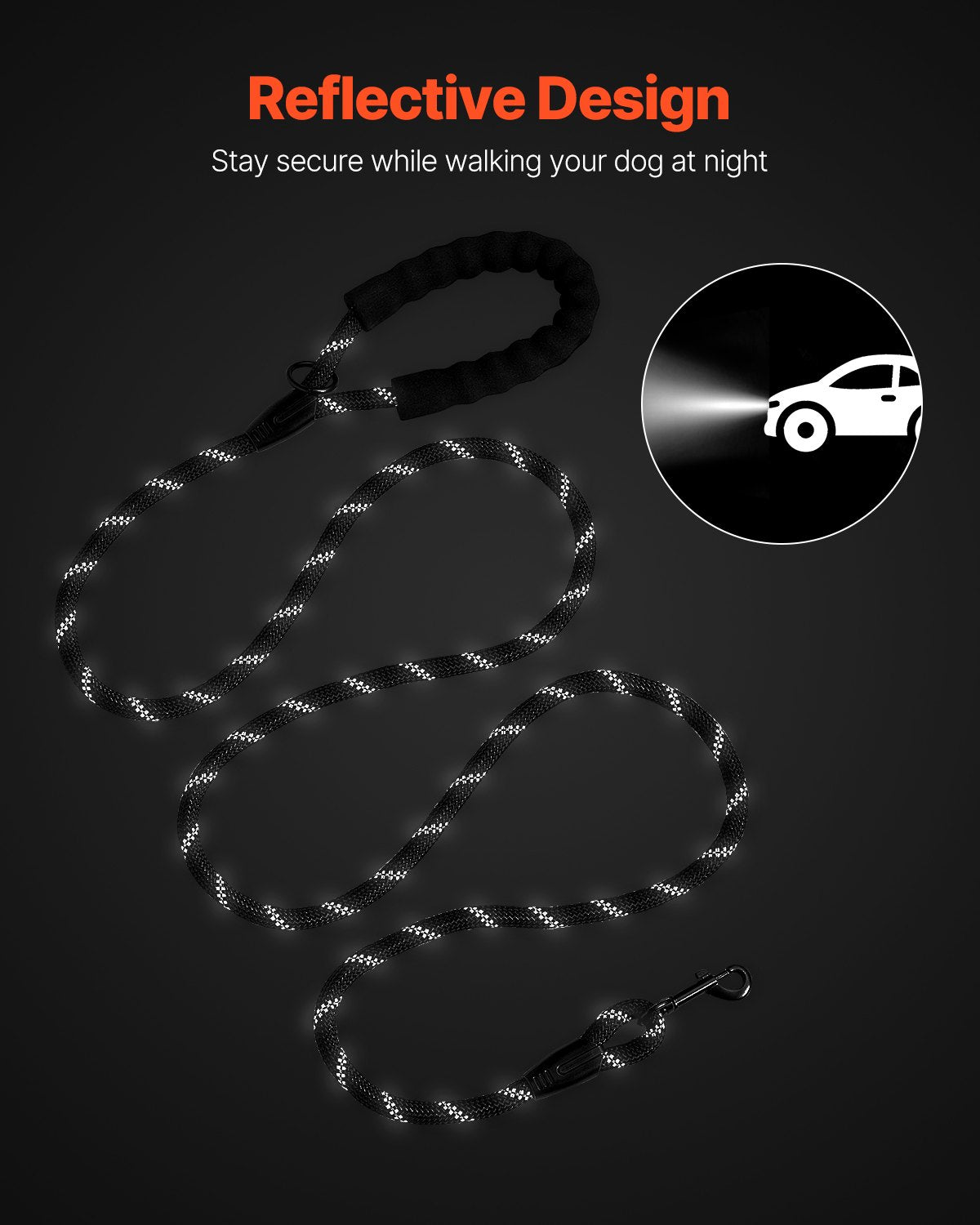 Rope Dog Leash, 6ft Heavy Duty Dog Leash With Comfortable Padded
